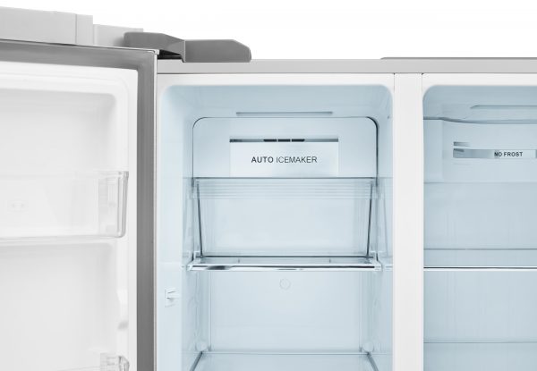Haier Side By Side 90cm wide Freestanding Fridge Freezer with Water dispenser – Silver – HRF-522IG6