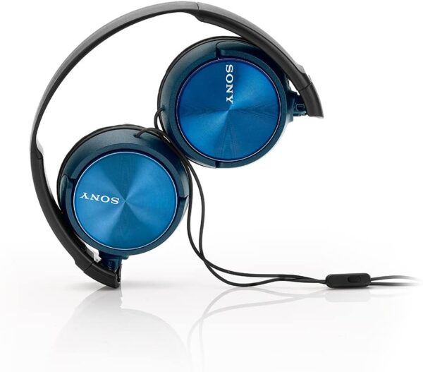 Sony Foldable Headphones with Smartphone Mic and Control - Metallic Blue - MDRZX310APL.CE7