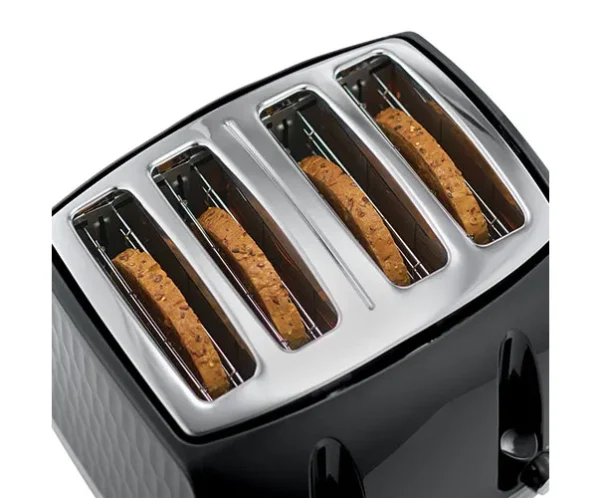 Russell Hobbs Honeycomb 4 Slice Black Toaster 26071