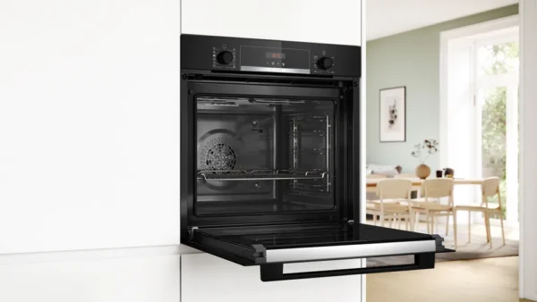 Bosch Series 4 Built-in oven with added steam function 60cm Black HQA574BB3B