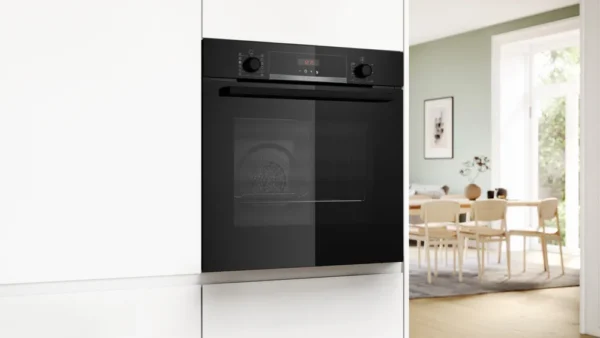 Bosch Series 4 Built-in oven with added steam function 60cm Black HQA574BB3B